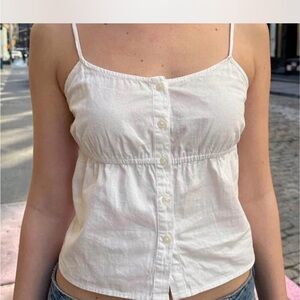 Brandy Melville White Button-Front Camisole